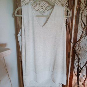 WOMENS SLEEVELESS TOP SIZE XL BEIGE SHANNON PASSERO RAYON/SPANDEX